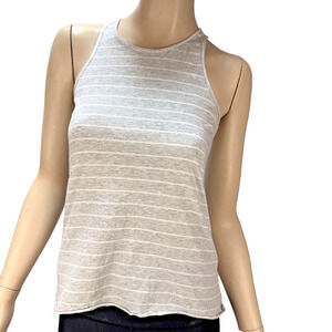 Frank & Eileen Tee Lab Racerback Tank Top Shirt Size XS Gray White Stripe Cotton